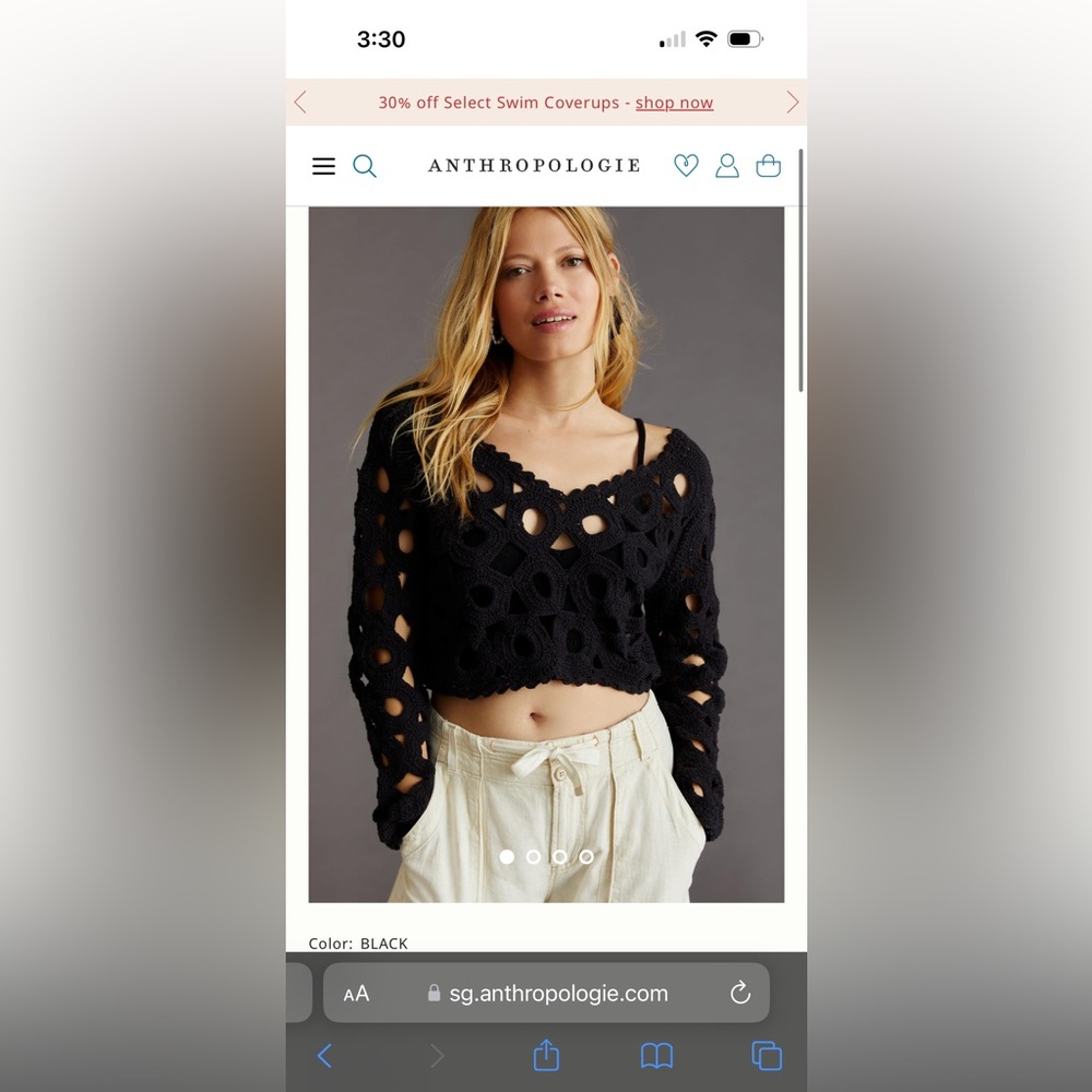 NWT anthropology cropped sweater